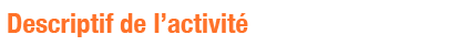 Descriptif de l'activité